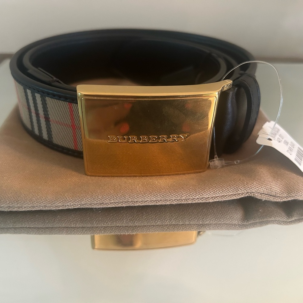 Burberry Black and Gold Women's Belt